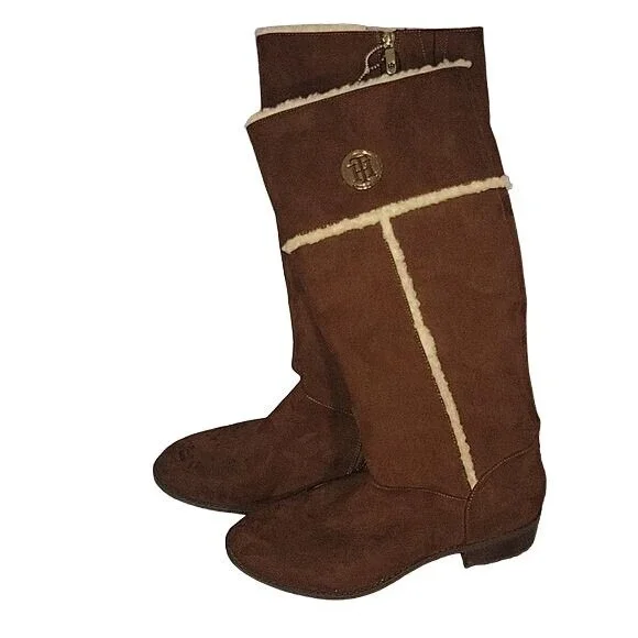 TOMMY HILFIGER Women's Suede Sherpa Lined Zippered NEW 9 Bohemian‎ Chic - Picture 6 of 6